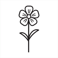 flower single Line Icon Vector Design outline
