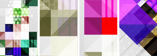 Set of colorful square posters business templates. Vector Illustration For Wallpaper, Banner, Background, Card, Book Illustration, landing page