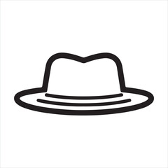 hat single Line Icon Vector Design outline
