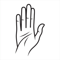 hand single Line Icon Vector Design outline
