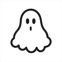 ghost single Line Icon Vector Design outline
