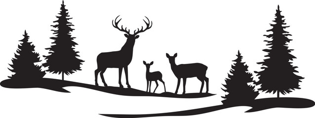 Vector Deer Family