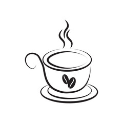 Hand drawn sketch hot drink tea or coffee cup icon 
