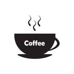 Black Coffee cup icon. Coffee cup symbol.eps10