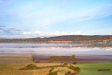 Morning fog at a rural landscape