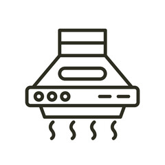 Smoke vents extractor outline icon. Kitchen chimney hood vector icon illustration image