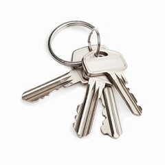 Set of Metal Keys on White Background