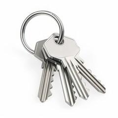 Bunch of Keys on White Background
