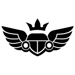 emblem with wings