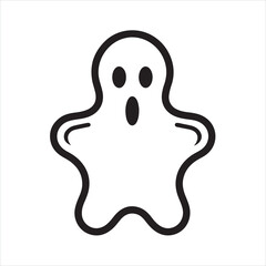 ghost single Line Icon Vector Design outline
