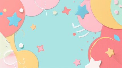 Pop design background for kids, pastel colors and simple design