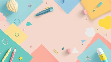 Pop design background for kids, pastel colors and simple design