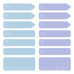 Set of sticky marks, organizer tags, planner stickers, paper sticky notes and more.