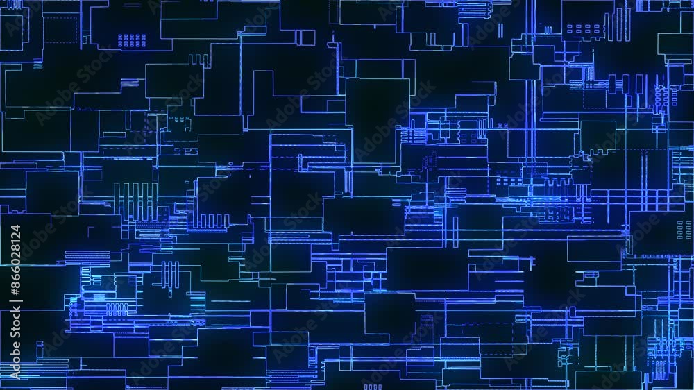 Poster printed circuit board. advanced technology concept visualization: pcb processor microchip, neural ne