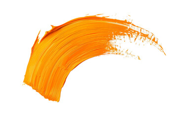 A orange paint brush stroke png on transparent background