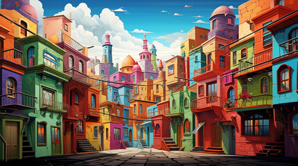 Obraz premium colorful houses