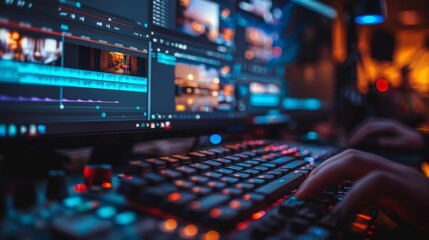 Fototapeta premium Digital Marketing with Interesting Video Content 