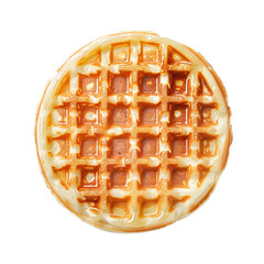waffle and pancake, top view png on transparent background