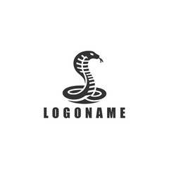 cobra snake logo black white vector design