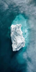 24 Minimalist ice field with solitary iceberg bird's-eye view