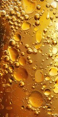 Beer Head. Close Up of Beer with Abstract Bubble Background