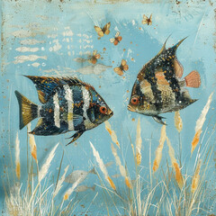 watercolor fish art and illustration