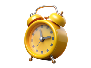 3d alarm clock on white background