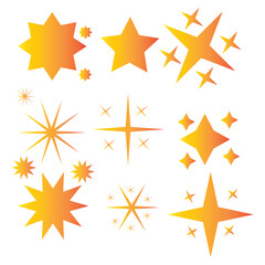 Sparkles symbols and star Icon, Decoration stars sparkle. Vector illustration.