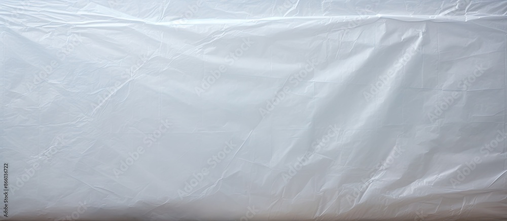 Poster close-up of a textured white plastic bag providing a backdrop for copy space image.