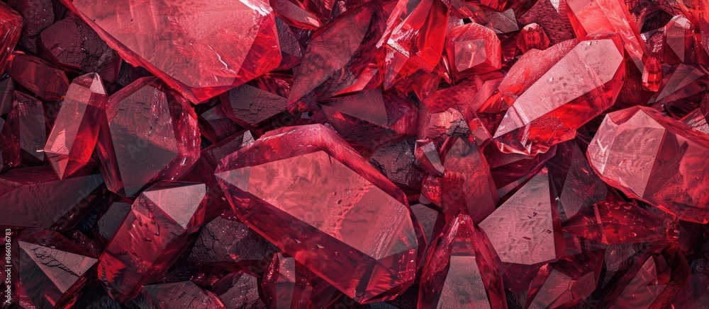 Aufkleber Red mixed crystals, rock, polygonal, tile background texture. with copy space image. Place for adding text or design