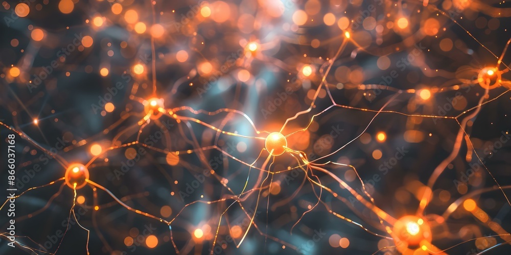 Poster illustrating the intricate neural activity of the brain with glowing synapses and connected neurons.