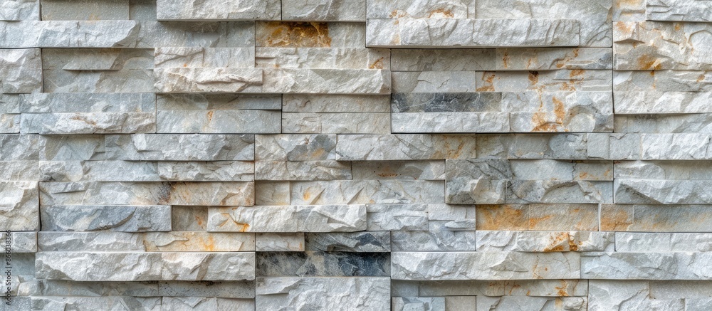 Poster Wall of stone bricks as an abstract background. Stone brick texture. with copy space image. Place for adding text or design