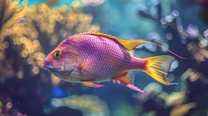 Obraz premium Colorful Marine Fish in Classic Top-Down View with Soft Light and Vibrant HDR Tones