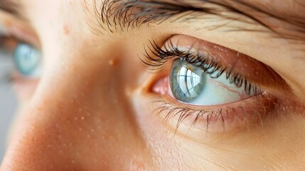 Obraz premium Closeup of Fatigued Eyes with Dark Circles Revealing Emotional Exhaustion and Lack of Sleep