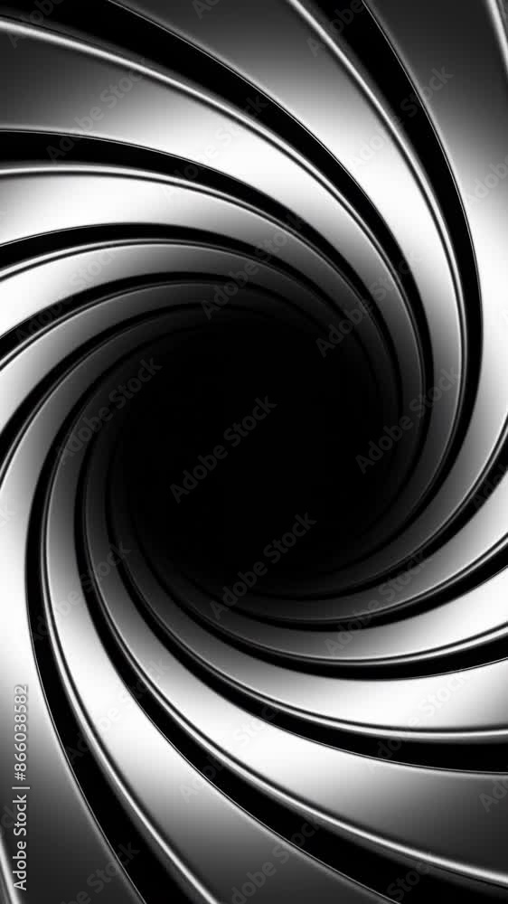 Canvas Prints rotating spiral tunnel with metal lines. design. rotating circular tunnel made of metal strips. stee