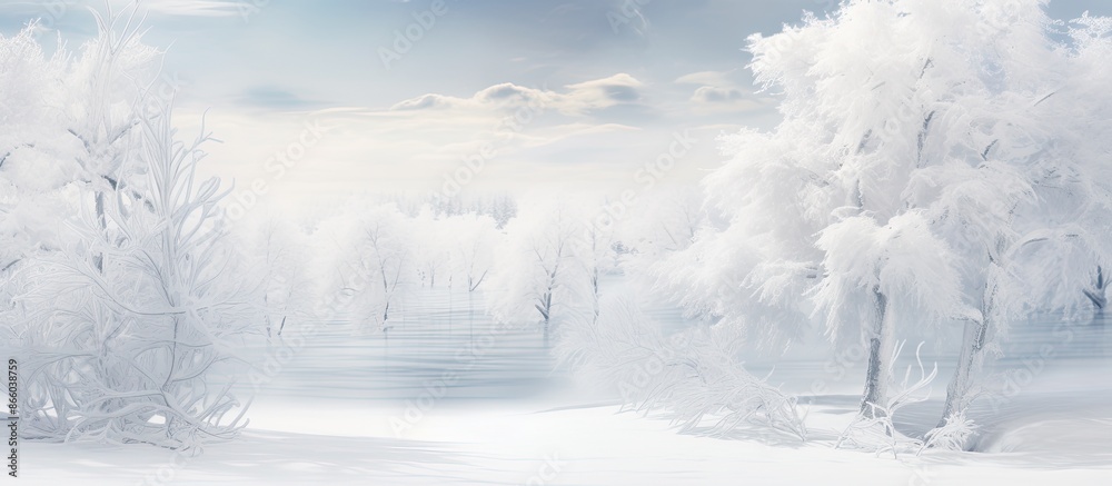 Poster the landscape was transformed by nature's delicate touch into a captivating christmas setting with w