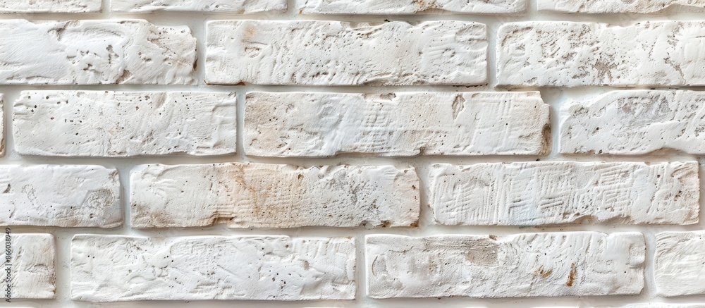 Poster beige plastered brick wall texture. lime wash brick wall seamless surface and abstract solid backgro