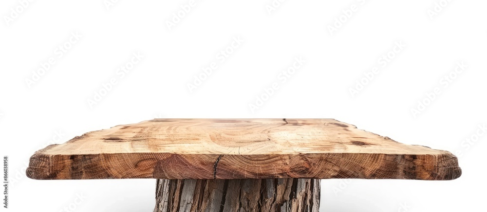 Poster tables manufactured of natural wood isolated on white.wooden tables. with copy space image. Place for adding text or design