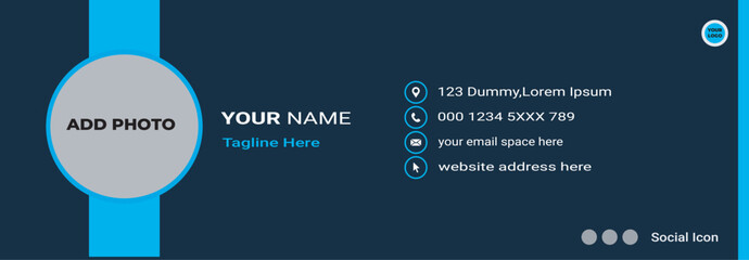 Creative modern and clean business email Sign with author photo corporate flat multipurpose unique Amazing awesome email signature 