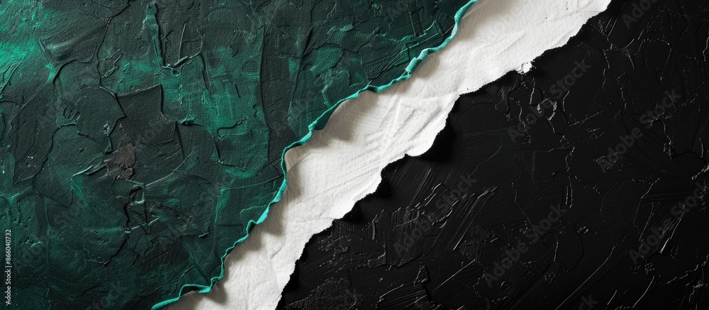 Aufkleber vintage abstract cardboard background in black with a white and emerald border, providing a presenta