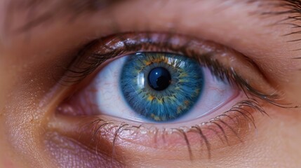 Eye Lid. Close Up of Human Eye with Detailed Macro View of Iris and Pupil