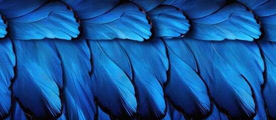 Obraz premium Blue Morpho butterfly wings as a background with copy space image.