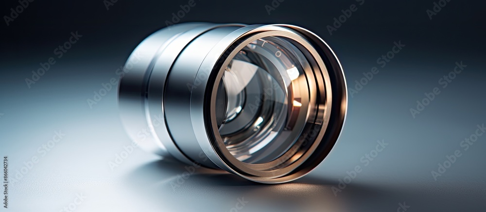 Poster Microscope lens designed for examining small objects with a blank space image. with copy space image. Place for adding text or design