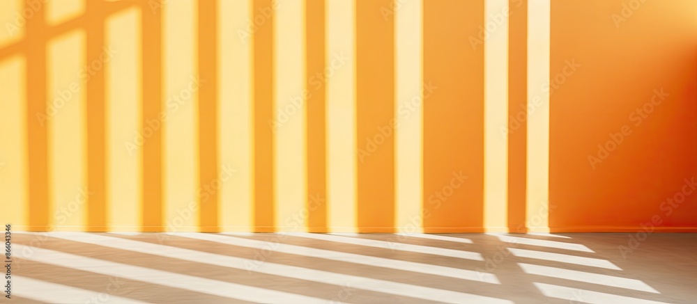 Poster abstract background with shadows from blinds on a sunny day on a concrete wall. interior design feat