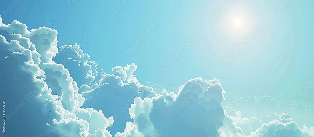 Aufkleber clouds wisping through a blue sky, perfect as a background with empty space for images. with copy sp