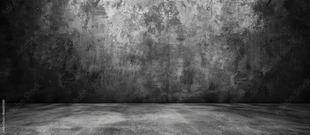 Aufkleber dark and gray abstract cement wall and studio room,basement interior texture for display products,wa