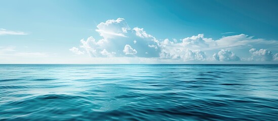 Fototapeta premium A horizontal shot showcasing a serene tropical sea, ideal for relaxation or meditation, with copy space image available.