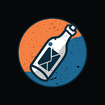 recommend clip art: bottle message logo design icon vector