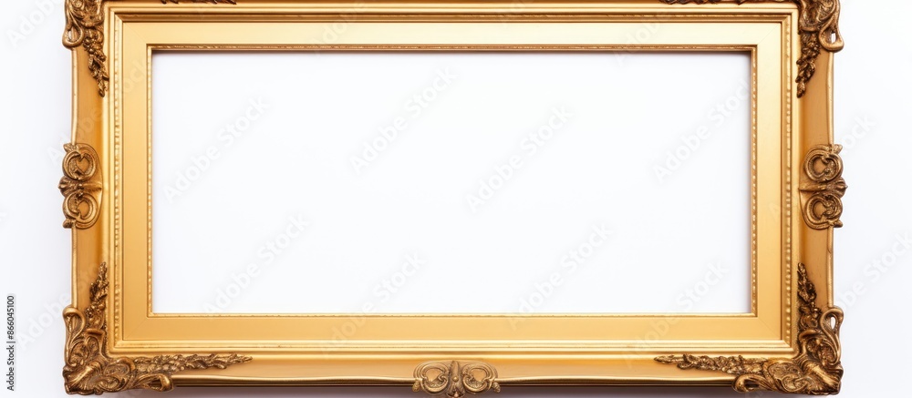 Poster photo frame isolated on white with a vacant copy space image. retro style frame perfect for gallery,