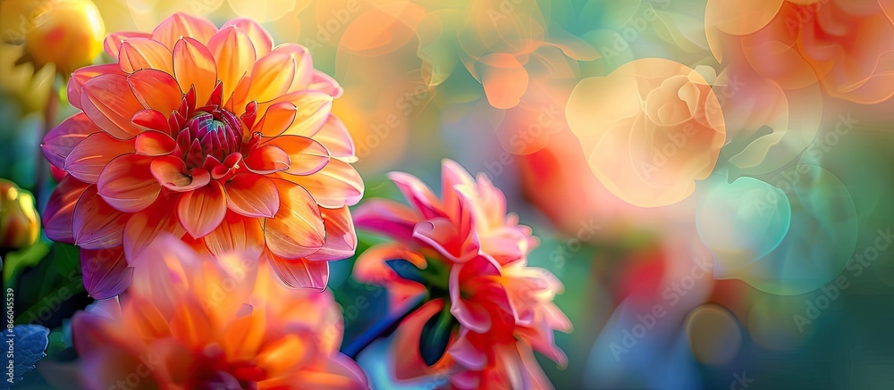 Aufkleber macro photography showcasing beautiful and colorful flowers with a captivating copy space image.
